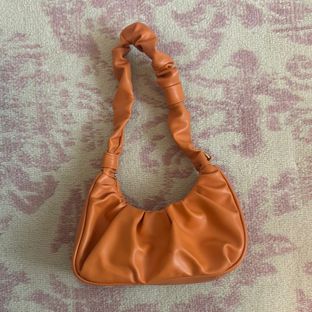 Orange Ruched Women's Bag